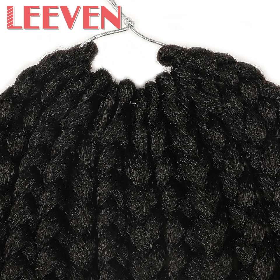 Leeven 3S коробка косички вязанные волосы синтетические плетеные волосы 14 ''12 прядей черный коричневый твист волосы удлинения 6 шт
