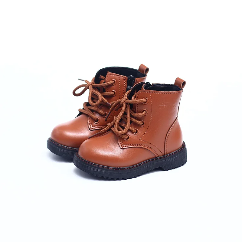 

Ankle Boots Children Boys Girls PU Leather Martin Boots Kids Black Brown Children Winter Shoes Infant Toddler Botas 2018 Winter