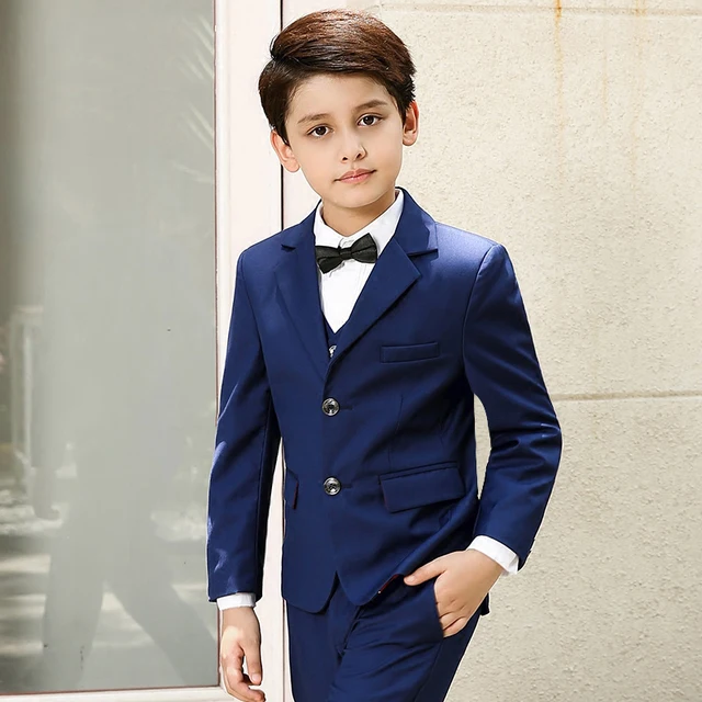 5pcs/Set Boys Suits For Weddings Kids Prom Suits Black Wedding Suits