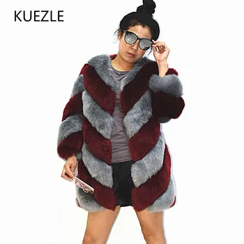 

coats 2018 Designer Brand Luxury Faux Fox Fur Coat Women Plus Size Winter Coat Thick Warm Fake Fur Jacket Coats chaqueta mujer