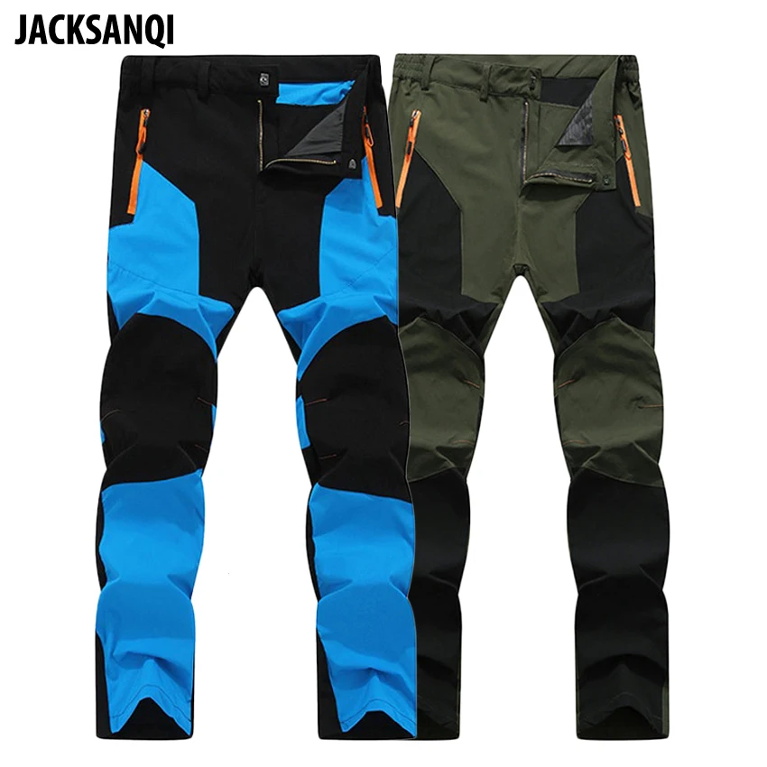 

JACKSANQI Mens Summer Quick Dry Pants Elastic Waterpoof Outdoor Sport Camping Tourism Cycle Trekking Fishing Male Trousers RA128