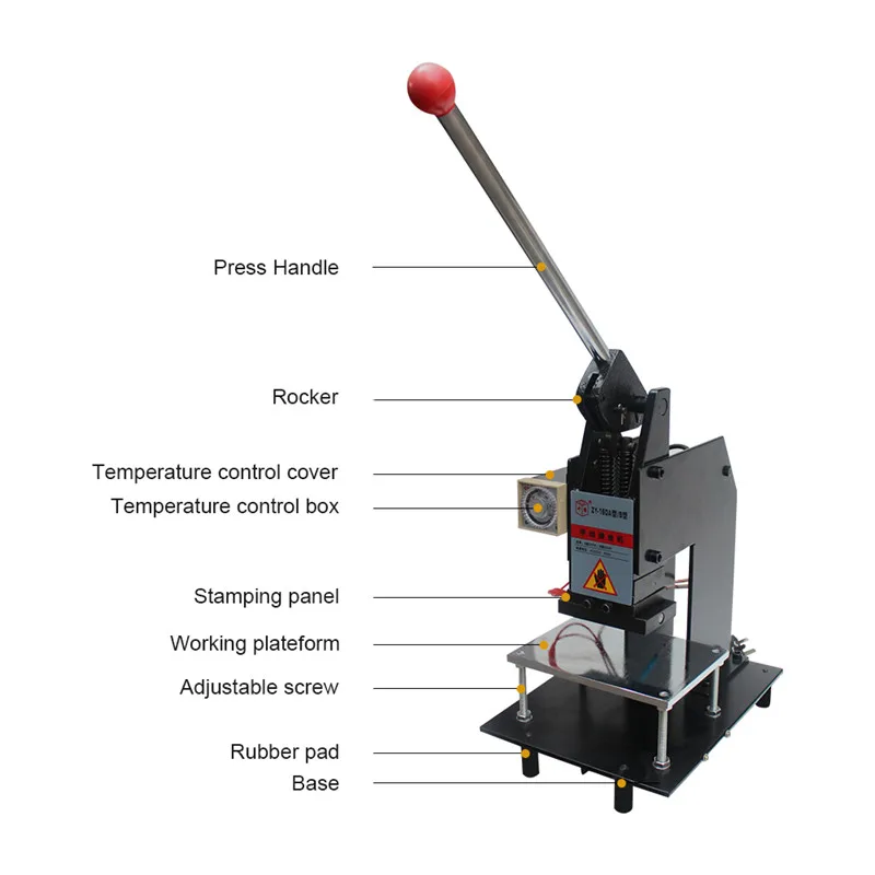Manual Hot Stamping Machine Adjustable Temperature Multi-function Bronzing Laminating Gravure For PVC Leather Embossing Pressing (3)