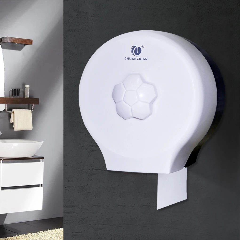 

Round Roll Paper Holder Wall-mounted Bathroom Tissue Dispenser Rest Room Waterproof Toilet Paper Holder