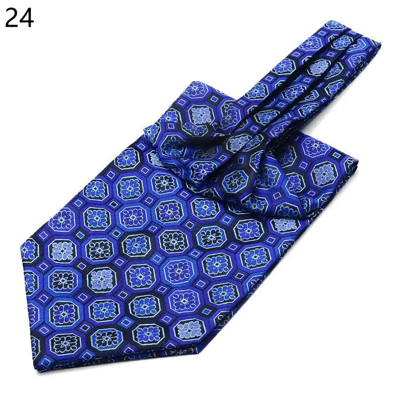 Men's  cravat suit silk scarf business collar wide tie retro pattern shirt scarf wedding party accessories