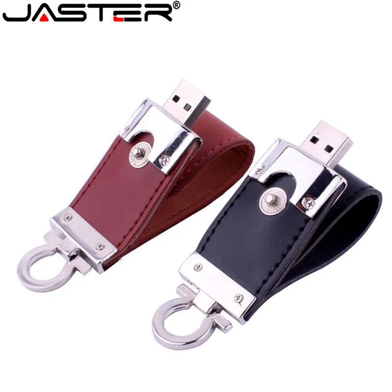 

JASTER 2018 hot creative U disk leather USB 2.0 External Storage 4GB 8GB 16GB 32GB 64GB U type flash drive