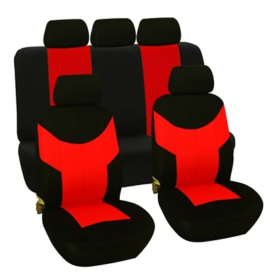 9 шт. Чехлы для автомобильных сидений, аксессуары для салона, подушка безопасности, Совместимый Чехол для сидений Лада Фольксваген, красный, синий, серый, защита для сидений - Название цвета: Red 9 piece set