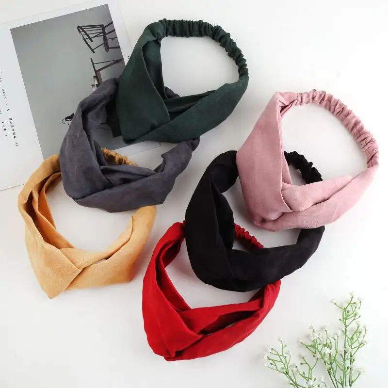 Bohemian Lady Headdress Plaid Bow Headband Turban Elastic Headwear Head Wrap Women Hair Accessories for Women Striped Hair Bands|Women