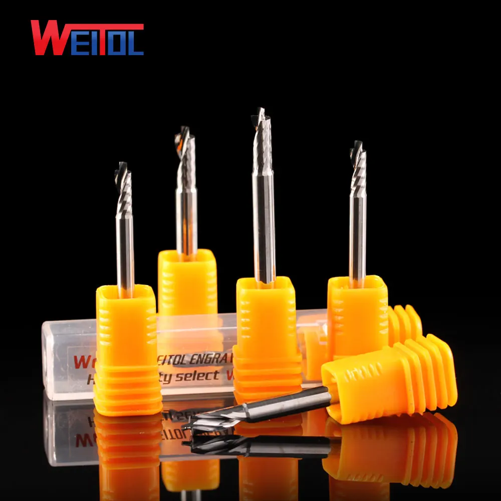 

Гравировальное долото Weitol из вольфрамовой стали с ЧПУ, 1 шт., без огранки, акриловое гравировальное долото, Концевая фреза с одной канавкой, фреза