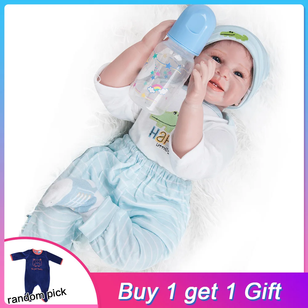 

UCanaan Silicone Reborn Baby Doll 50-55CM 22'' Lifelike Babies Soft Cloth Body Baby Realistic Fashion Dolls Reborn doll