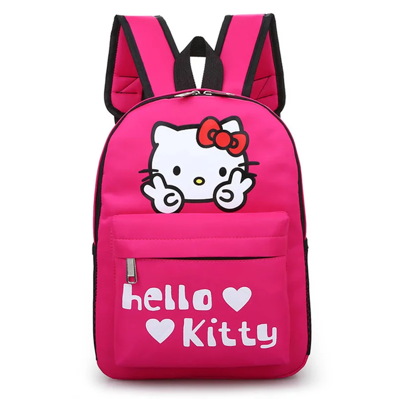 Hello kitty сумка Детская мультфильм милый детский рюкзак Kawaii Большой KT сумки водонепроницаемый нейлон мальчик девочка школьный рюкзак плечо плюш - Цвет: A