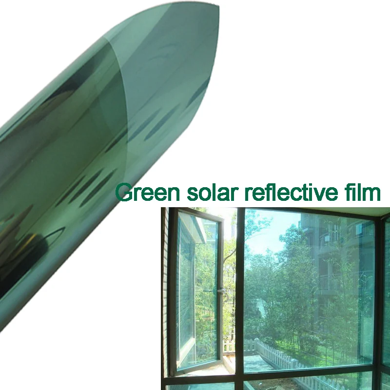 

One Way Mirror Green Silver Sun Control Window Tint Film Sun Reflective Heat Rejection Window Film 1.52mx20m
