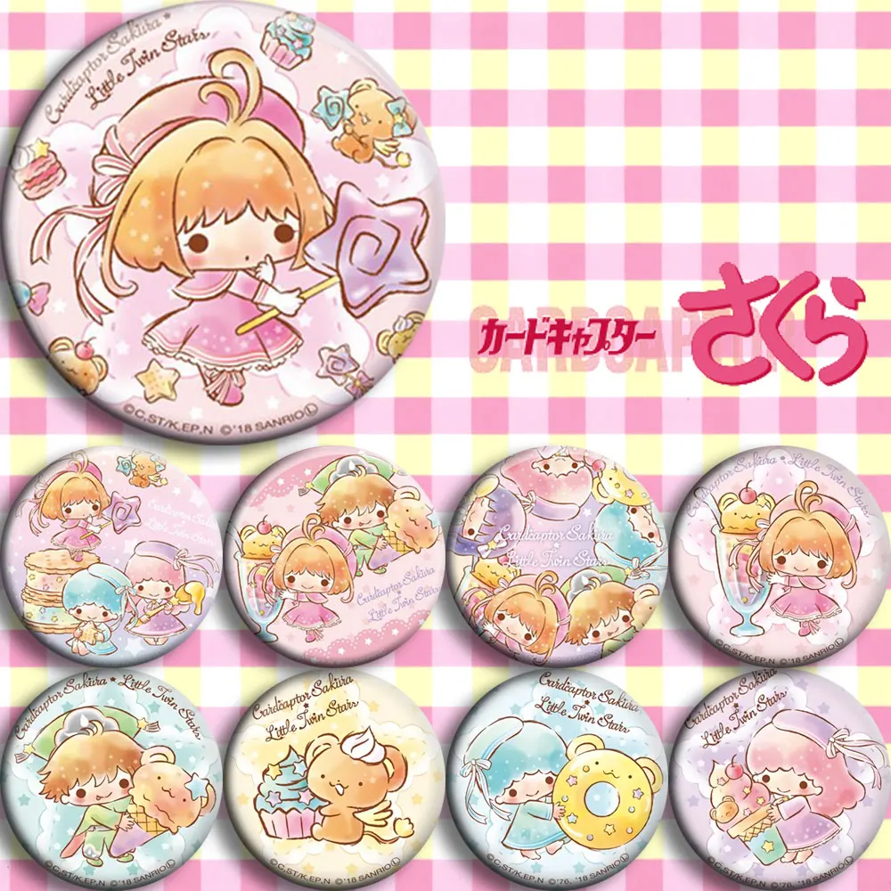 

Japan Anime Card Captor Sakura sanrio Cosplay Badge Cartoon Collection Backpacks Badges Bags Button Brooch Pins gift