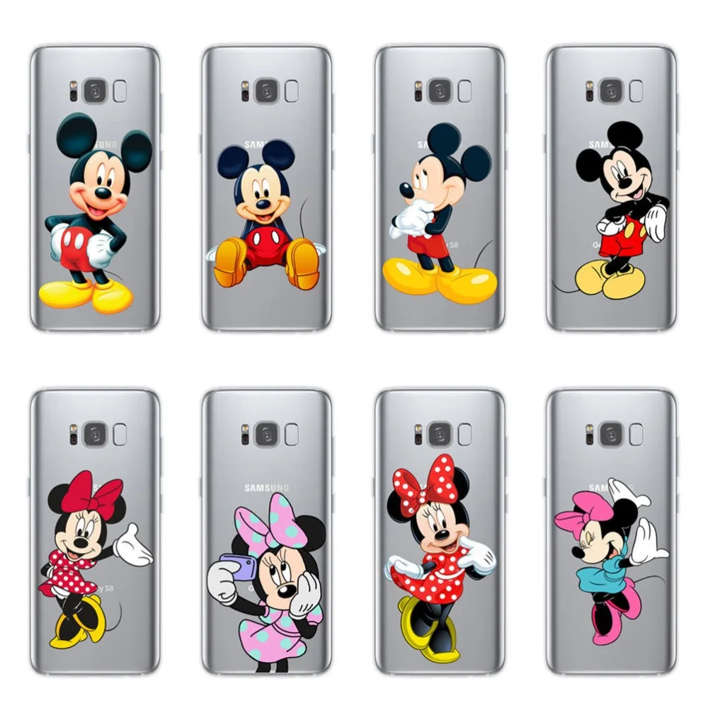 

For Samsung Galaxy S6 E7 Edge S8 S9 Plus Phone Case Minnie Mickey Pattern Soft Silicone Phone Cover For Samsung Note 8 9 Case