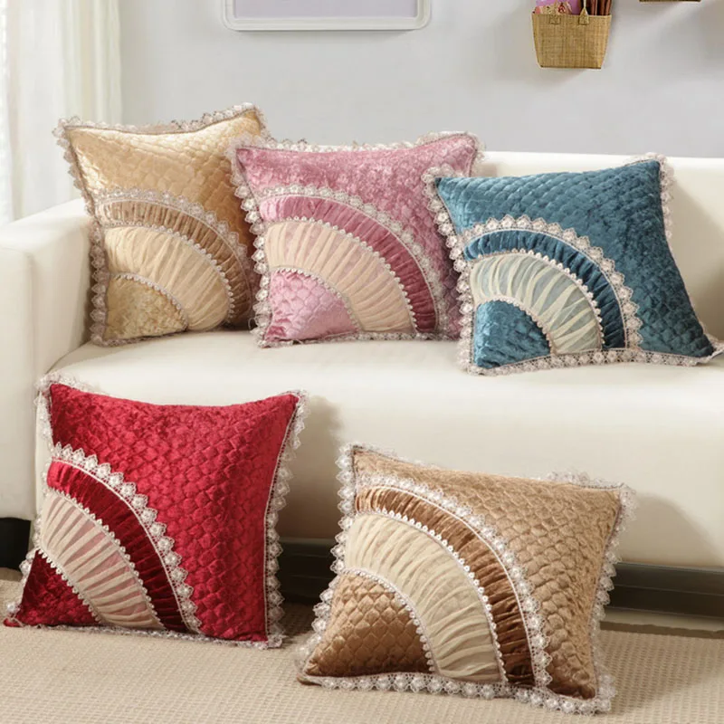 Korean lace sofa high grade pillow Background Cotton Linen Pillow