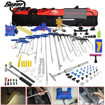 Online PDR Crowbars Slide Hammer Dent Lifter Rubber Hammer Glue Gun Glue Sticks Pump Wedge Dent Removal Tools Kits