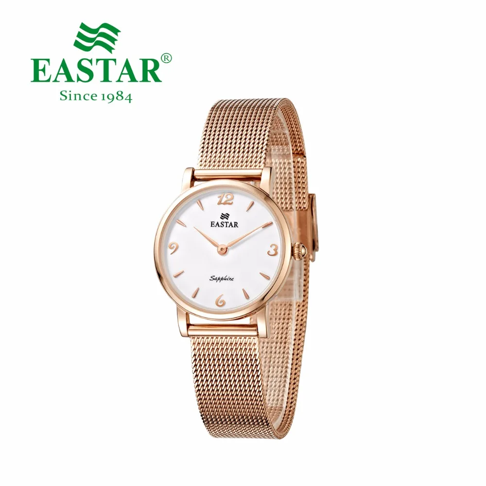 

Eastar Fashion Women/Men Dress Watches Stainless Steel Band Rose Gold Small Case Ladies Quartz Calendar Waterproof Wristwatch