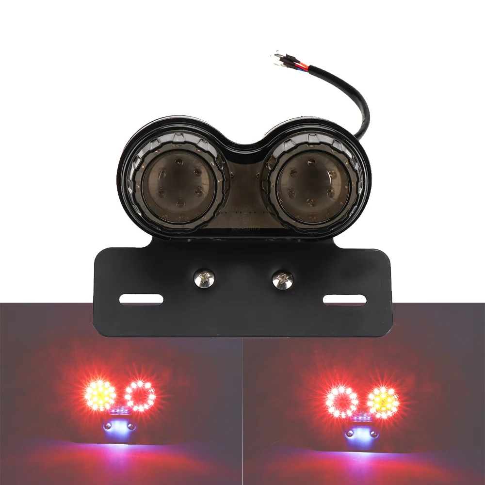 

Motorcycle Taillight Turn Signal Indicators Custom Motorbike Rear Stop Lamp Brake Light For Cafe Racer License Plate Bracket