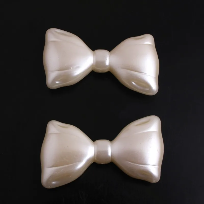 OYKZA Jewelry 55x31mm 45pcs Ivory Color Acrylic Imitation Pearl Bow Beads for Chunky Baby Girls Necklace Making