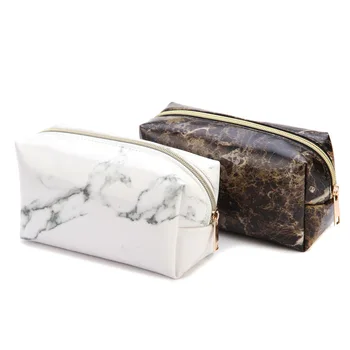 

Cute Marble Pencil Cases for girls Big capacity PU leather Cosmetic Bag Estuche School Office Supplies Zakka escolar