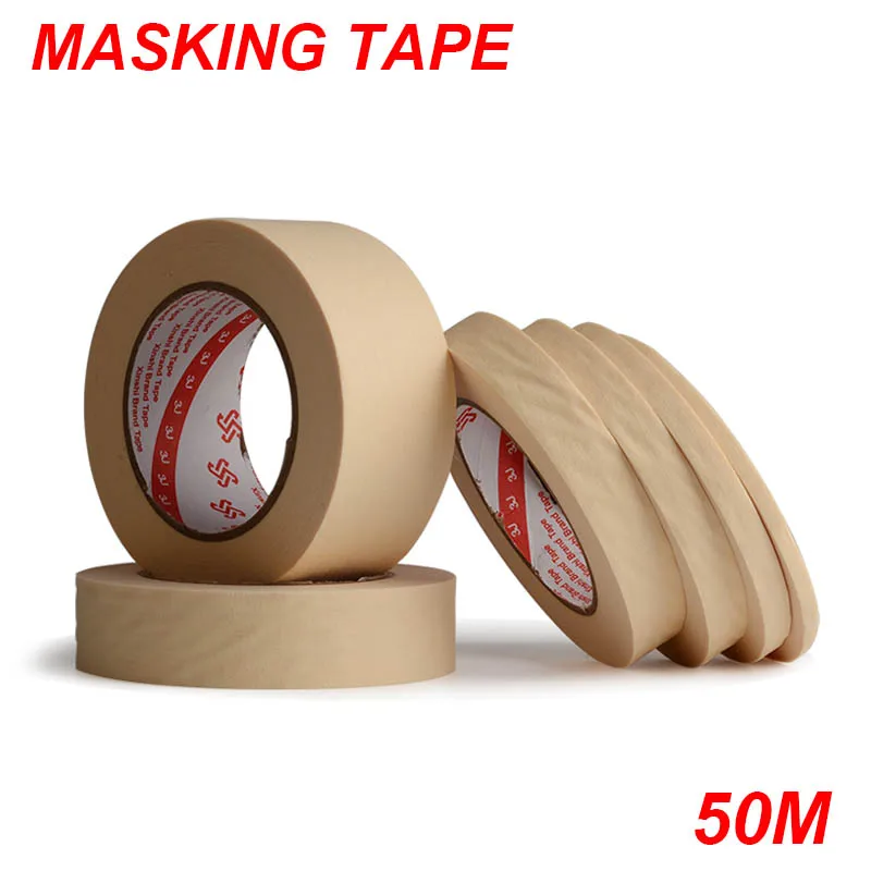 

Masking tape L50M Automobile spray paint Renovation drill hole Shelter Art Designer Wrinkle paper Light yellow gummed paper