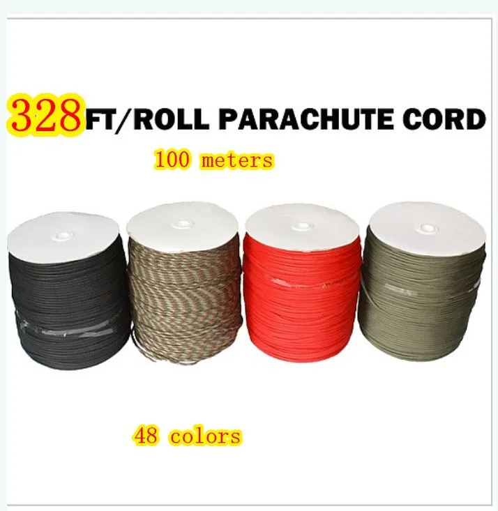 Goede 328Ft 100 meter 550 Paracord Parachute Cord Lanyard Rope Mil Spec Type III 7 Strand Core