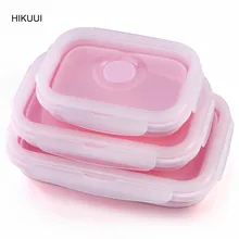 Портативный Силиконовый Ланч-бокс Многофункциональный складной герметичный микроволновка за коробкой кухонное Хранение продуктов контейнер размер 300/500/800 мл