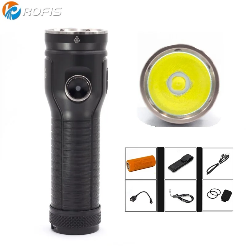  ROFIS MR70 Flash light CREE XHP 70.2 CW Neutral white 3500 lumens Flashlight with USB Rechargeable  - 32897820769