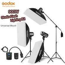 900Ws Godox строб студия Flash светильник комплект 900 W-фотографический светильник ing-Strobes, светильник, стойки, триггеры, софтбокс, Стрела
