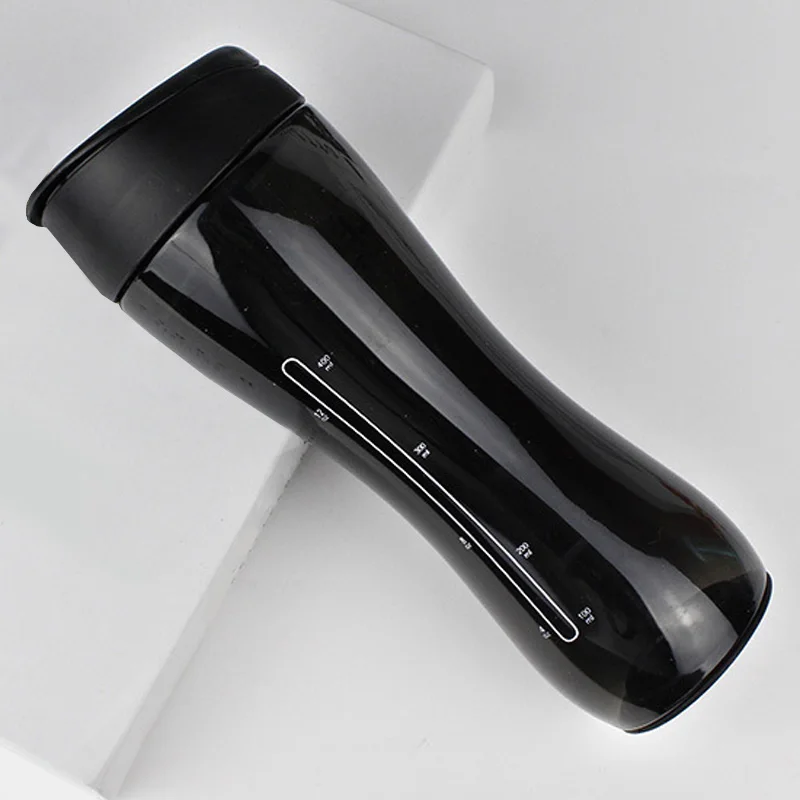 

500ml Black waist slimming Herbalife Nutrition Sports Straw water bottle handgrip food grade plastic water bottle