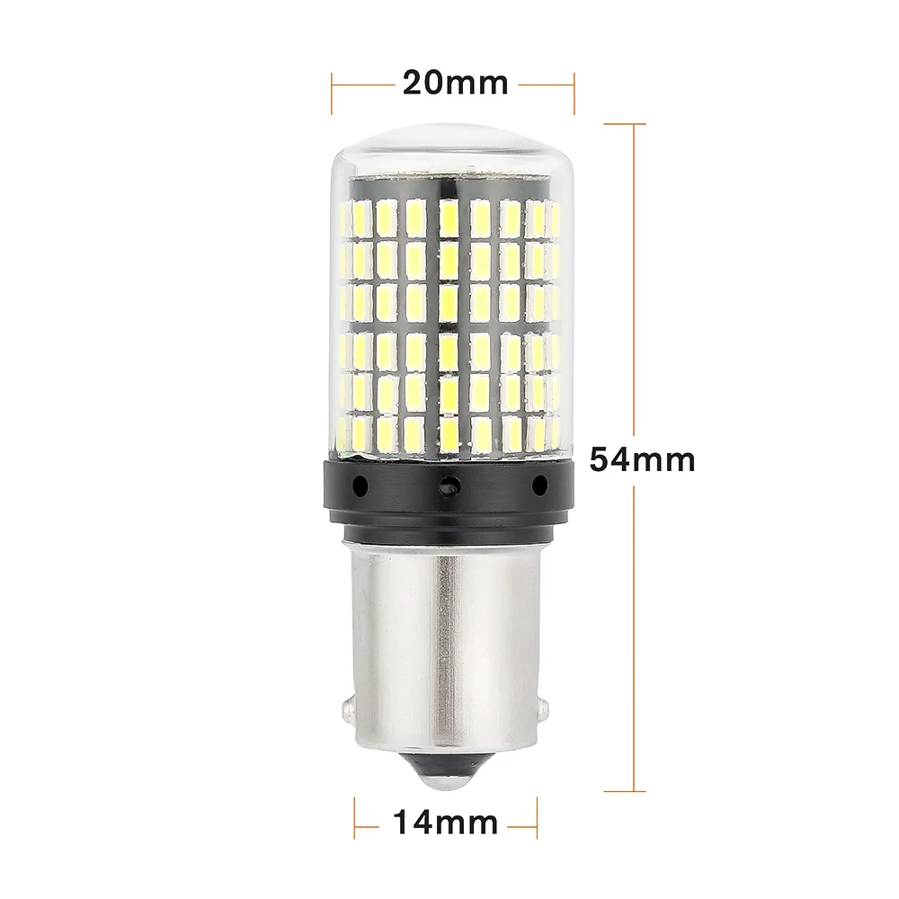 2 шт. светодиодный светильник 1156 3014 144SMD BA15S BAU15S PY21W светодиодный светильник сигнала поворота s лампа Canbus без ошибок Янтарный Желтый противотуманный светильник без вспышки