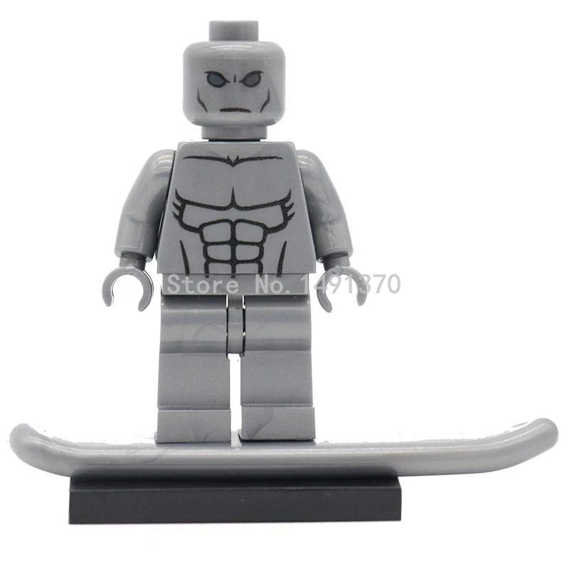 

Single Sale Silver Surfer Fantastic Four Batman SUPER HEROES AVENGERS Assemble Minifig Model DIY Building Blocks Kids Toy Gift