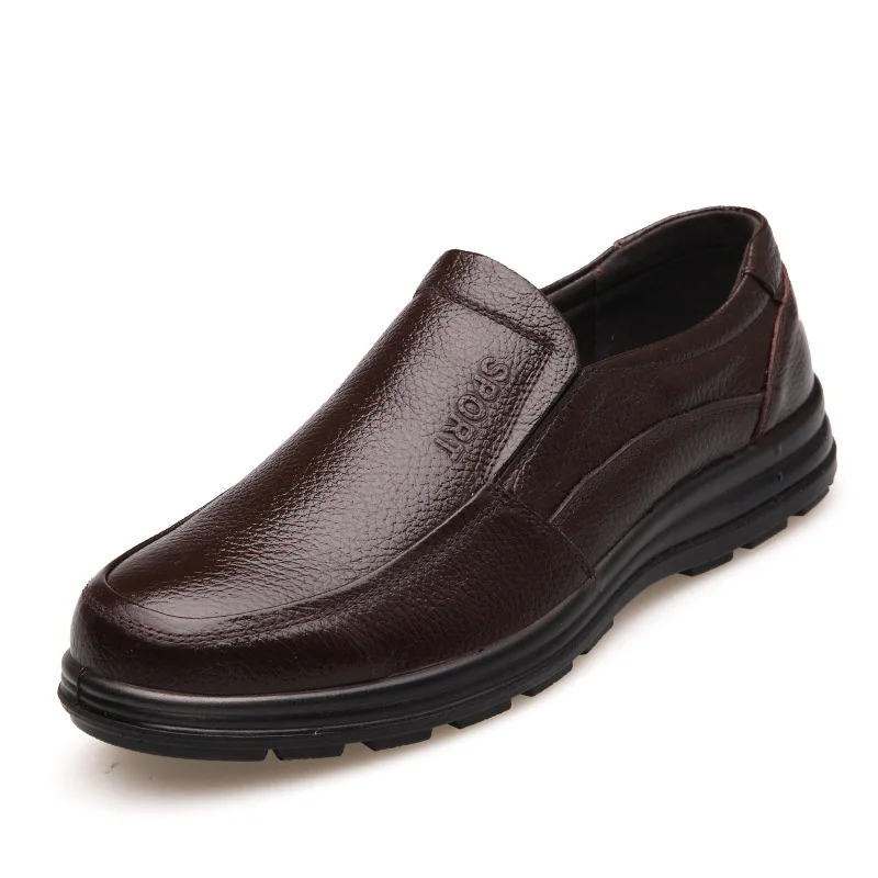Мужская повседневная обувь из натуральной кожи; Модная Удобная дышащая мужская обувь ручной работы; удобная повседневная обувь - Цвет: 01 Brown