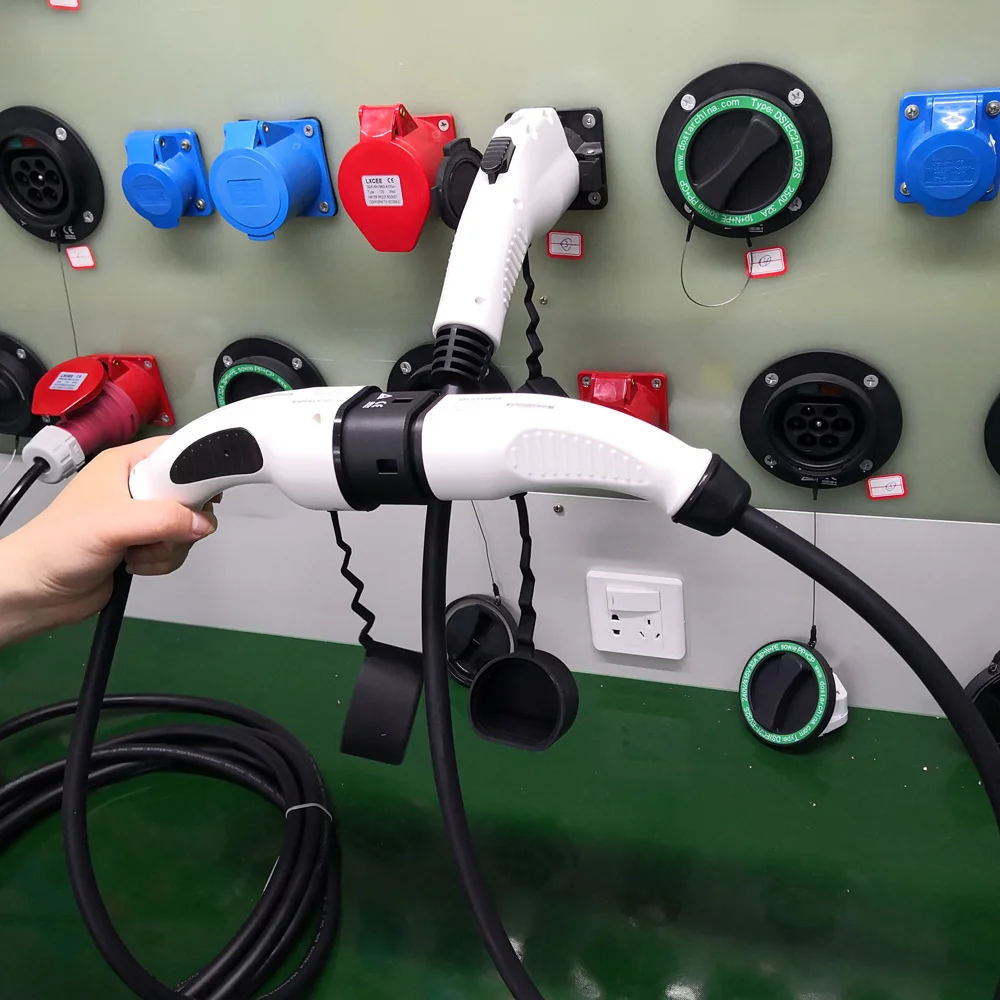 Адаптер Khons EVSE EV SAE J1772 Type 1 к 2 16A 32A портативный зарядный кабель для электромобиля