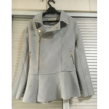 Большая распродажа, женские весенне-осенние тонкие Куртки из искусственной замши, короткая верхняя одежда из замши с отложным воротником, пальто S011