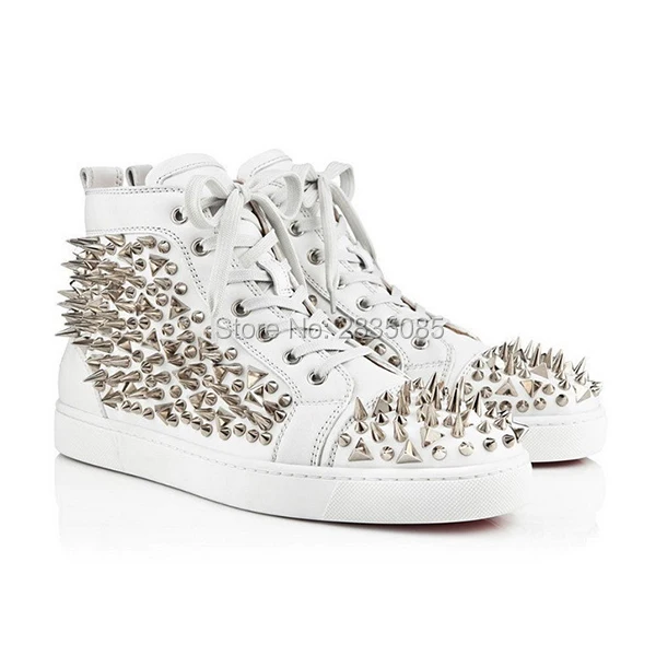 Top Más Negro Lttl Goma Blanco Remache Fuerte Oro High Up Casual Tamaño As Pic Claveteado Hombre Botas Tachonado Para Zapatillas as Flats Lace Pic qqZxvAcU