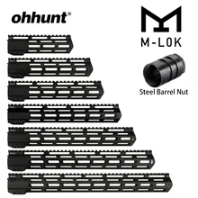 Ohhunt " 9" 1" 12" 13," 15" 1" AR15 поплавок M-LOK Handguard Пикатинни тонкий стиль стальной баррель гайка для прицела