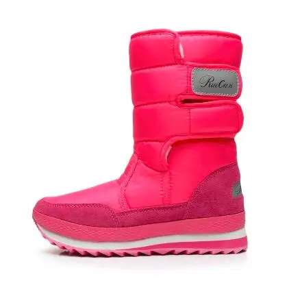 SWYIVY/зимние Утепленные ботинки с хлопчатобумажными стельками; женская обувь; зимняя обувь; нескользящие Водонепроницаемые зимние ботинки из хлопка - Цвет: Pink fleece