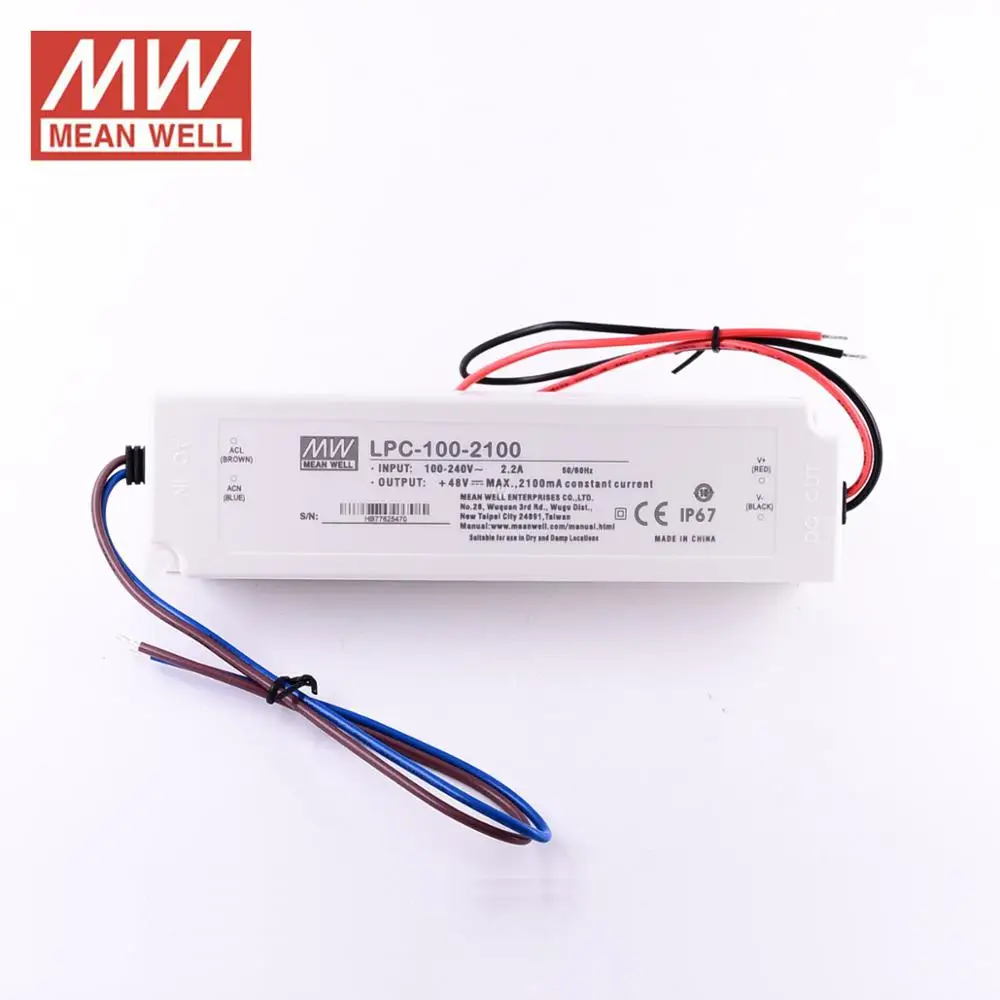 Meanwell LPC 100W постоянного тока 500/700/1400mA Светодиодный источник питания 1050mA