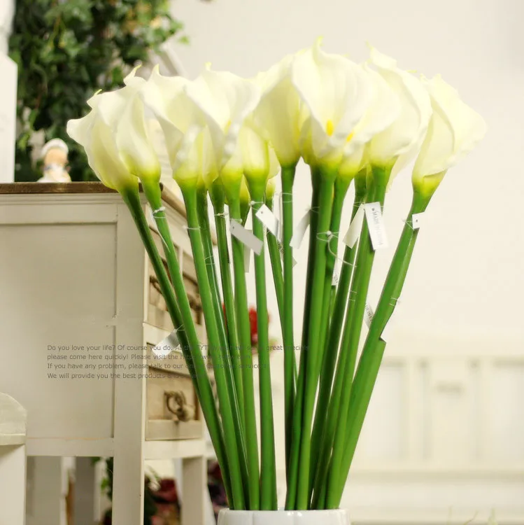 Большой 65-95 см высокий элегантный реальный сенсорный Калла Pu искусственный цветок украшение цветок Свадьба День святого Валентина