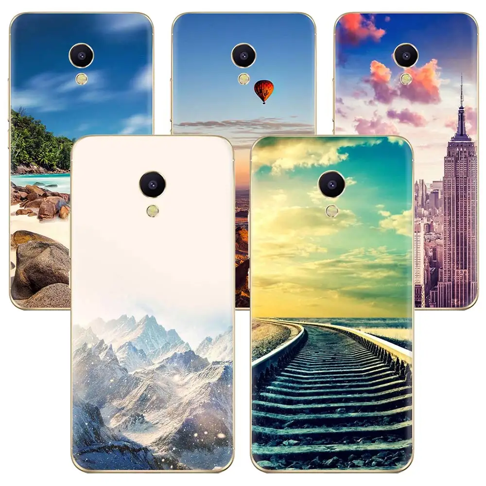 

Nature Clear Landscape Phone Case for Meizu M5C M5S Pro 7 Plus U10 U20 M6 Note TPU Mountain City soft Silicone Back cover
