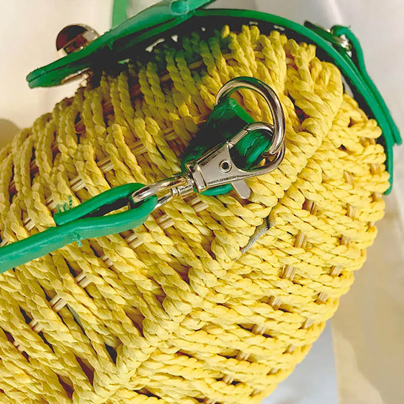 Women Pineapple Handbags Straw Weave Designer Female Shoulder Bags Ladies Fashion Clutches Tote Women Messenger Bag SS0319 (8)