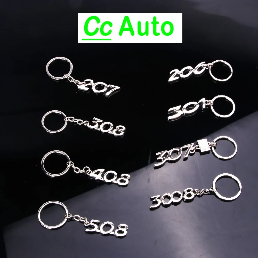 

Keyrings For Peugeot 206 207 301 307 308 3008 408 508 Keychain Keyring Car Styling Key Ring Keyrings decoration