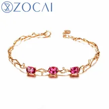 ZOCAI БРЕНД 18 К роза белая 3.0 ct Tourrnaline браслет Fine Jewelry, 18 К белого золота доступна 333