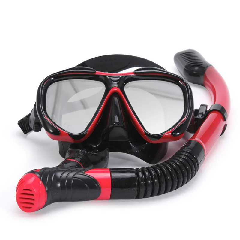 

Professional Scuba Diving Mask With Dry Snorkel Snorkel Set Anti-fog Swimming Goggles Wide Vision Underwater Sports Swim Eyewer