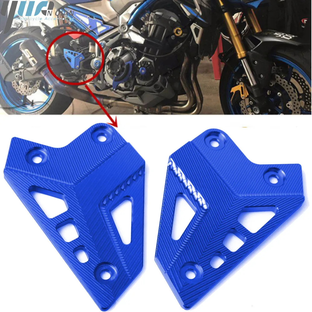 

CNC Aluminum Motorcycle Accessories Foot Peg Heel Protection Protective Film Mount Heel Guard Protector For Kawasaki Z900 2017