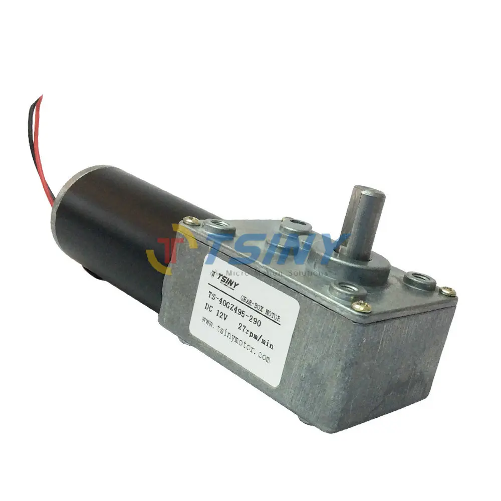 

12Vdc / 27rpm /25kg.cm pmdc worm geared motor with gear reducer gearbox from Tsiny Motor