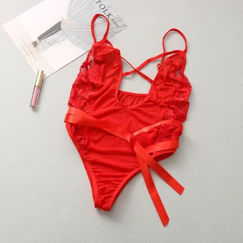 

Summer Plus Size Fashion Solid Sexy Lingerie Sleepwear Women Casual Babydoll Corset Lace Underwear One Piece Sleepwear