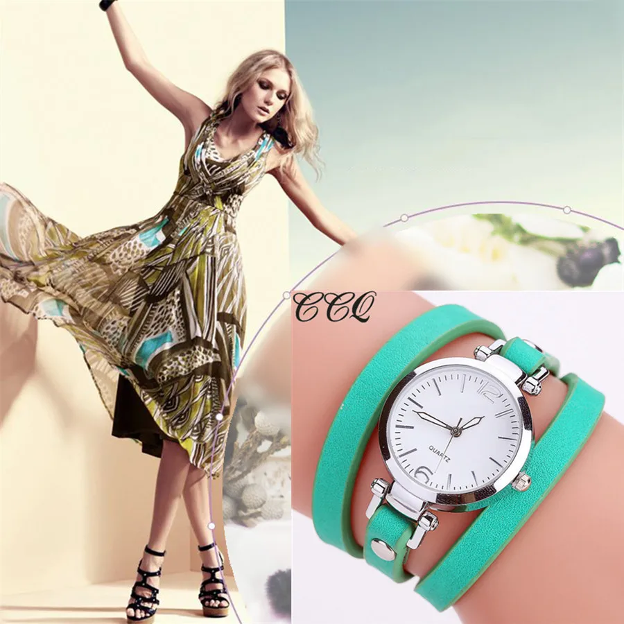 CCQ брендовые модные часы-браслет с кожаным ремешком женские кварцевые часы повседневные роскошные женские наручные часы Relogio Feminino горячая распродажа