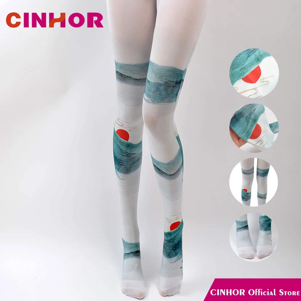 

CINHOR Peak Sun White Stockings Bottoming Female Spring Thin Cotton Pantyhose Women's Tide Original Contraction Of Buttocks