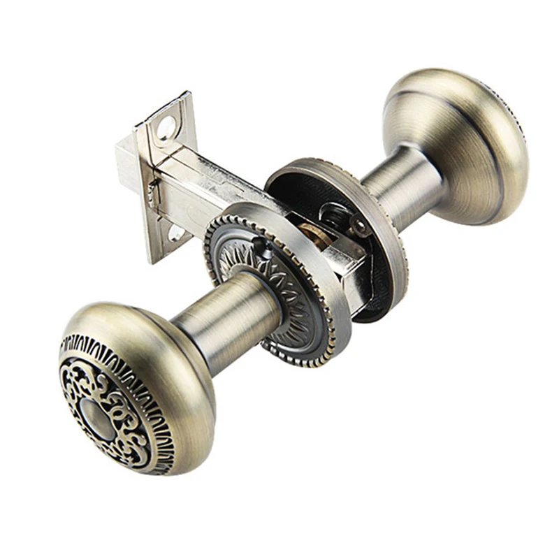 European Antique Carved Door Lock Deadbolt Lockset Background Door